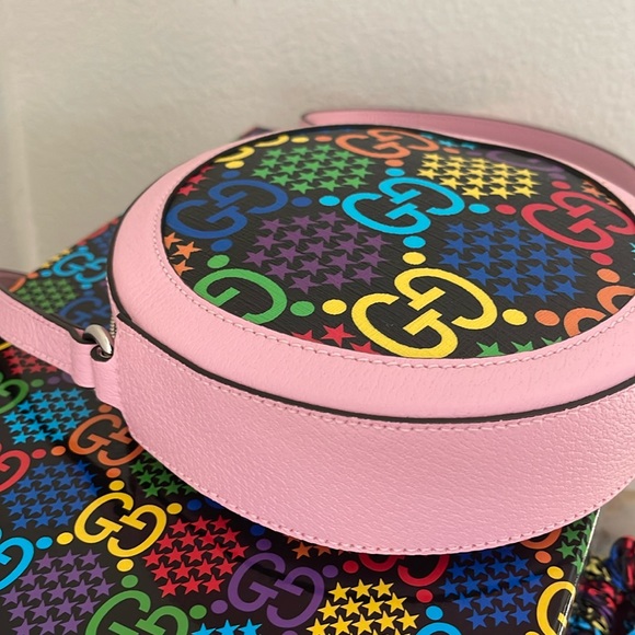 $2,250 GUCCI New GG Psychedelic Round Shoulder Bag GG Logo multicolored pink - Picture 14 of 17